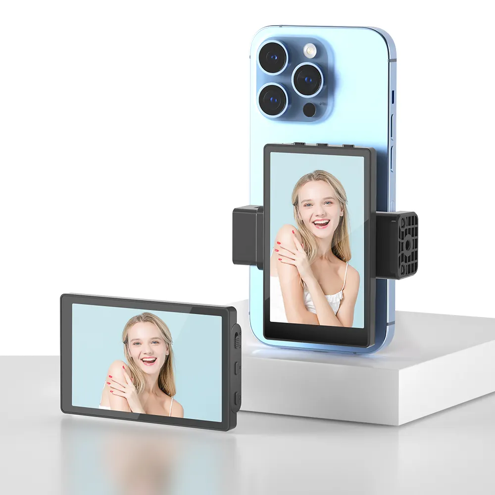 KingMa Teléfono inalámbrico Vlog Selfie Monitor Pantalla con abrazadera Kit de montaje para teléfono inteligente