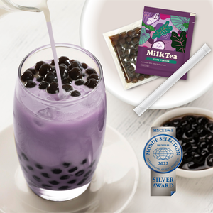 Kit de préparation de boisson Boba crémeuse au taro et igname violette, sans gluten, facile à faire maison, pour un coup de pouce énergétique au bureau, format B2B Premium - Product Image 3