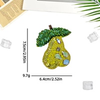 Patchs brodés faits main en perles, motifs fruits (poire, citron, fraise) pour sacs, coques de téléphone, vêtements DIY - Vente en gros fabricant