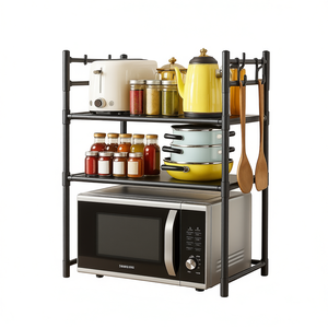 Scaffale per microonde Jiurui a 3 livelli con ripiani portaoggetti per l'organizzazione della cucina, design moderno, organizer autoportante - Product Image 1