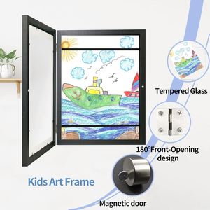 <b>A4</b> Letter Size Creative Kid's Artwork <b>Frame</b> with Color Changing Feature Waterproof & Shatterproof Wood <b>for</b> Wall Display - Product Image 3