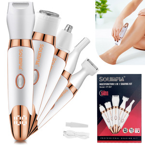 SOLIMPIA Depiladora Facial 5 en 1, Afeitadora Facial, Recortadora de Bikini, Depiladora Portátil para Mujer, Depiladora Eléctrica con Pantalla LED - Product Image 2