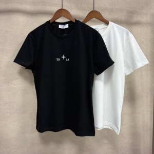 เสื้อยืดผู้ชาย คอตตอน แขนสั้น คอกลม ทรงปกติ สวมใส่สบาย พิมพ์ลายตัวอักษรด้านหน้า ระบายอากาศได้ดี ผ้าเจอร์ซีย์ถัก สีขาว สีดำ - Product Image 4