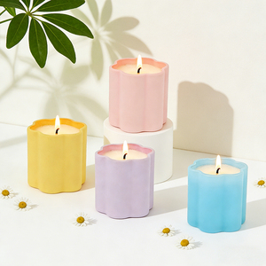 Portavelas de Cerámica con Forma de Flor, Portavelas de Cerámica Mate Únicos, Faroles, Frascos para Velas para Decoración del Hogar - Product Image 1