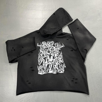 Sweat-shirt brodé à capuche 500gsm surdimensionné DTF sweat-shirt à capuche de sérigraphie sweats à capuche personnalisés pour hommes