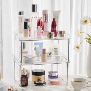 Foldable <strong>Storage</strong> Rack Organizer <strong>for</strong> Kitchen Cabinet Clear Plastic <strong>Racking</strong> <strong>Storage</strong> Organizer Shelves with Stainless Steel Racks - Product Image 3