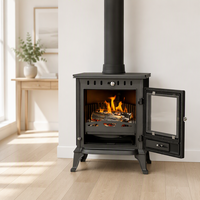 Poêle à bois en fonte compacte de style européen, chauffage autonome au design traditionnel pour hôtels, villas et appartements, garantie 5 ans