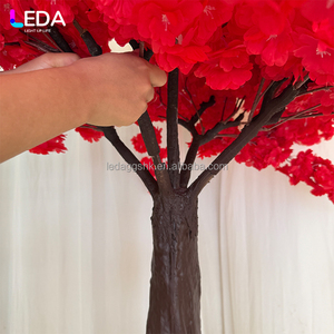 Árbol de Flores de Cerezo Pequeño de 1.2m para Decoración de Fiestas y Bodas, Árbol Floral Decorativo Rojo para Escritorio - Product Image 4