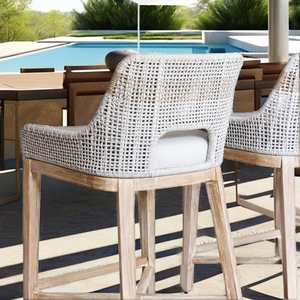 <span class=keywords><strong>Taburete</strong></span> de Bar de patio de <span class=keywords><strong>cocina</strong></span> moderno personalizado al por mayor mostrador alto Silla de ratán de <span class=keywords><strong>madera</strong></span> apilable para comedor restaurante uso escolar - Product Image 2