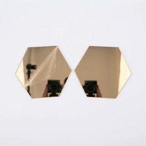 Custom Amber Hexagon Acrylic Mirror Wall <b>Stickers</b> Self <b>Adhesive</b> Tinted Mirror <b>Tiles</b> for Home Wall Decor - Product Image 1