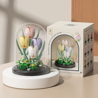 Ensemble de blocs de construction en plastique personnalisés pour fleurs DIY, kit de modélisation créative pour adultes et enfants, jeu créatif, vente en gros