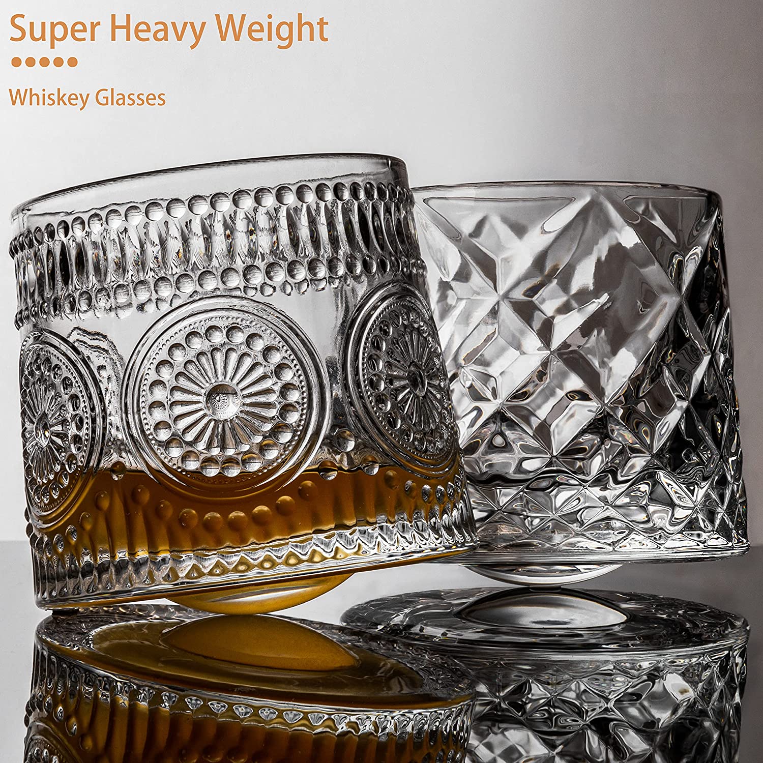Rotating Whiskey Glasses 10.8 oz Set of 2 Spinning Swirling Drinking Glasses Stress Tumbler