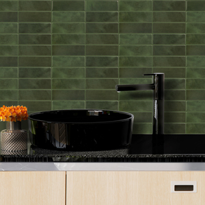 Adesivo Murale Rettangolare Verde Scuro Rimovibile, Vendita all'Ingrosso di Piastrelle 3D Autoadesive Effetto Marmo per Cucina - Product Image 6