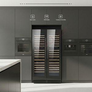 Enfriador de Vino de Doble Zona Josoo para 148 Botellas, Refrigerador Profesional con Compresor, Bodega con Puerta de Acero Inoxidable sin Costuras Zs-b445 - Product Image 1