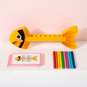 Palo de espina de pescado Montessori para entrenamiento de habilidades motoras finas a juego de colores para niños: un juguete de inteligencia y <span class=keywords><strong>educación</strong></span> temprana - Product Image 3