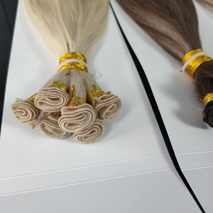 Extensiones de Cabello Humano Virgen 100% Liso Rubio de 10-30 Pulgadas con Trama Cosida a Mano de Fábrica China, Cabello Ruso, Venta al por Mayor - Product Image 5