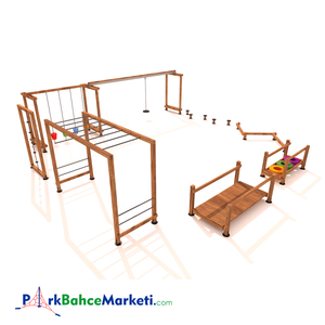Zona de Juegos de Madera y Plástico Resistente de 8x8m para 32 Niños, Parque de Diversiones Colorido con 2 Años de Garantía - Product Image 4