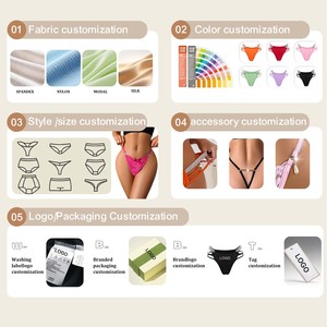 Slip perizoma sexy a vita bassa con doppio elastico e ornamento a farfalla in metallo, traspirante, da <span class=keywords><strong>donna</strong></span> - Outlet di fabbrica - Product Image 5