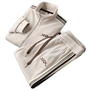 Completo Due Pezzi <span class=keywords><strong>Uomo</strong></span> Autunno Inverno, Nuova Moda Casual, Giacca Sportiva e Pantaloni a Gamba Dritta, <span class=keywords><strong>Cardigan</strong></span> con Collo Alto e Lavorazione a Maglia - Product Image 5