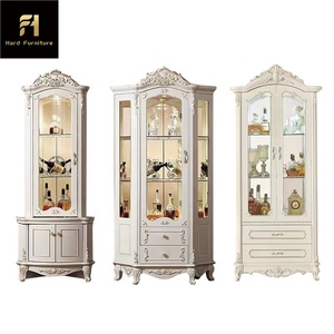 Armoire à <span class=keywords><strong>vin</strong></span> <span class=keywords><strong>royale</strong></span> de luxe en bois blanc, design classique en acier, pour la maison, l'hôpital, présentoir en bois massif pour collection de vins dans le salon - Product Image 2