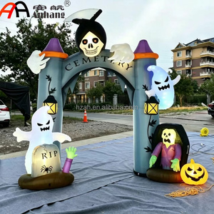 Arco Inflable Gigante con Luces LED de Terror, Calavera, Payaso Malvado, Fantasma, Bruja, Monstruo, Decoración para Fiestas Temáticas de Festival - Product Image 5
