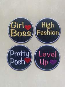 Parche bordado Circular clásico se puede planchar con letras Girl <span class=keywords><strong>Boss</strong></span>/Hijh Fashion/privacy Posh parche de tela decorativa elegante - Product Image 2