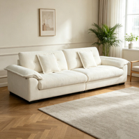 Ensemble de canapés carrés en chenille, design moderne, garnissage en éponge, lignes douces, réglables, crée une ambiance douce pour une détente confortable à la maison