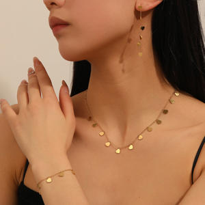 कारखाने की कीमत स्टेनलेस स्टील लाइट लक्जरी फैशन हार कंगन स्टॉक थोक महिला में सेट - Product Image 2