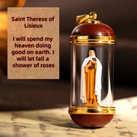 Pendentifs Sainte Thérèse Peints à la Main avec Chaîne en Acier Inoxydable 316L, Cadeau Religieux pour Filles, Baptême