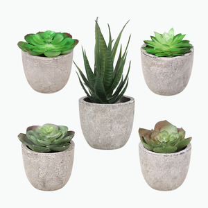 Wholesale Faux Succulents Plants Potted Artificial Plants Mini Plastic Bonsai With Pots