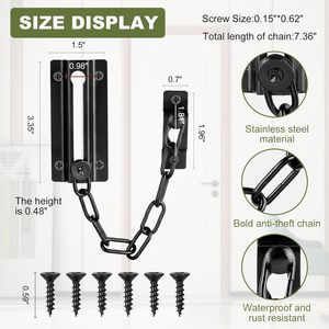 Bán Buôn Phong Cách Hiện Đại Thép Không Gỉ An Ninh Chuỗi Cửa Chống Trộm Nhà Cửa Bu Lông Chốt Cửa Sổ Chuỗi Khóa - Product Image 4