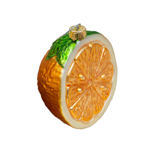 Décoration de Noël suspendue en verre pour arbre de Noël, motifs fruits (fraise, ananas, orange), ronde, taille personnalisable - Product Image 1