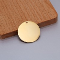 Pendentifs breloques en or 14 carats gravés au laser, polis miroir, accessoires de bijoux DIY, vente directe d'usine