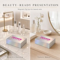 Caixa de Prata Personalizada com Design Holográfico e Tampa Magnética para Embalagens de Beleza de Alto Padrão e Apresentação de Marca