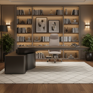 โต๊ะทำงานผู้บริหารรูปตัวแอลทันสมัยสำหรับครู ผู้จัดการ ซีอีโอ โต๊ะทำงานหรูหรา ดีไซน์เฟอร์นิเจอร์ศิลปะ - Product Image 6