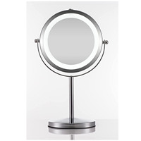 Miroir de courtoisie LED rond double face grossissant 1X avec interrupteur tactile pour chambre, hôtel, salon – Vente en gros
