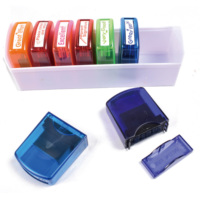 Fourniture directe d'usine ensemble de timbres colorés auto-encreurs pour professeur de notation scolaire Motivation avec plateau de rangement/