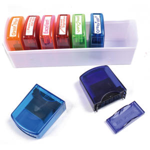 Fourniture directe <span class=keywords><strong>d</strong></span>'usine ensemble de timbres colorés auto-encreurs pour professeur de notation scolaire Motivation avec plateau de rangement/ - Product Image 3