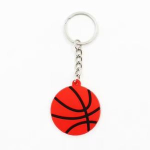 Porte-clés en PVC et silicone 2D, pendentif éventail, bijou souvenir, drapeau de pays, basketball, rugby - Product Image 4