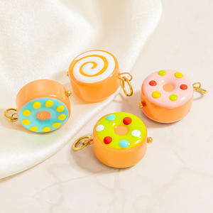Colgantes de donuts temáticos, dijes de joyería de acero inoxidable para mujer, accesorio de regalo PJ91699 - Product Image 4