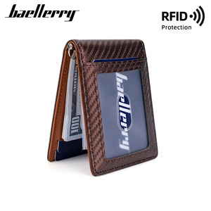 Baellerry Men's Card Holder <b>RFID</b> Protection Credit Card <b>Wallet</b> With Cash Slot Gray - Product Image 5