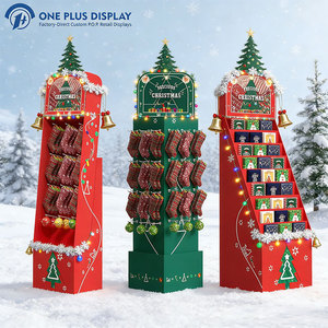 Support de présentation en carton pour cartes-cadeaux de Noël et cartes de vœux, présentoir en papier pour Noël pour les chaussettes de Noël - Product Image 1