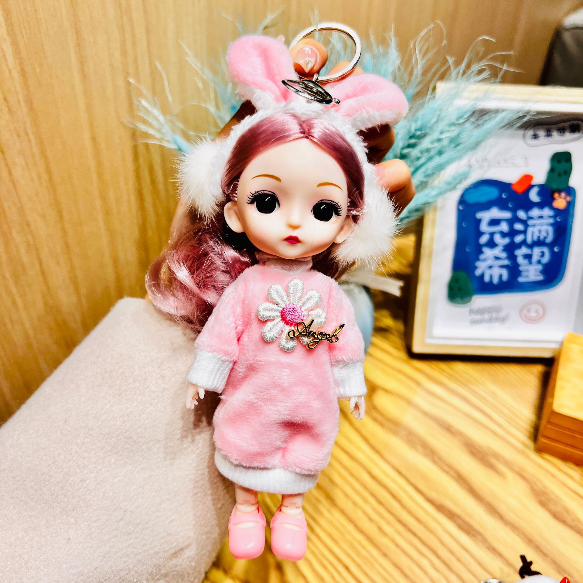 Doll-pink rabbit ears