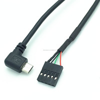Cable de extensión micro USB 2,0 de ángulo izquierdo de fábrica OEM ODM personalizado macho a hembra