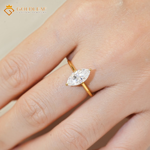 Goldleafgem Custom 1CT 2CT 3CT Marquise Cut Luxury Engagement Diamond Wedding <b>Ring</b> 14K Gold Plated Sterling <b>Silver</b> <b>925</b> - Product Image 6