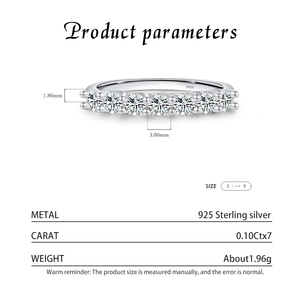 S925 Sterling Silver Women's <b>Ring</b> Rhodium Plated Brilliant Cut Moissanite Prong Setting CMA Certified Minimalist Style Wedding - Product Image 4