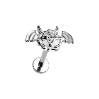 F136 titanio circón Piercing De Titanio forma malvada Helix Daith lóbulo plano trasero pendientes hilo interno Labret
