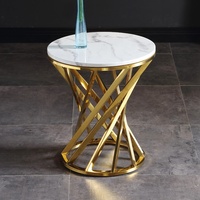 Foshan New Good Furniture Table d'angle en marbre au design nordique de luxe Nouvelle table basse pour salon et canapé