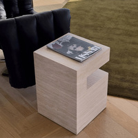 Table de chevet en marbre naturel, meuble en pierre de marbre, design de table d'appoint, décoration d'intérieur, disponible en plusieurs couleurs