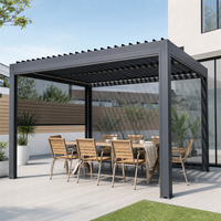 Pergola moderne en aluminium imperméable avec toit à persiennes, gazebo, pergola avec rideaux